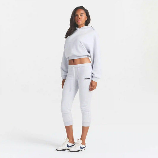 COTTON FLEECE LEGGING WITH EMBOSSED LOGO