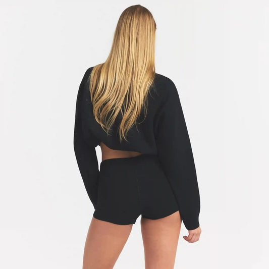 SWEATER KNIT LOGO SHORT