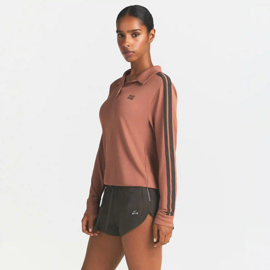 NikeSKIMS STRETCH KNIT LONG SLEEVE POLO TOP