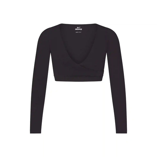 NikeSKIMS MATTE WRAP LONG SLEEVE CROPPED TOP