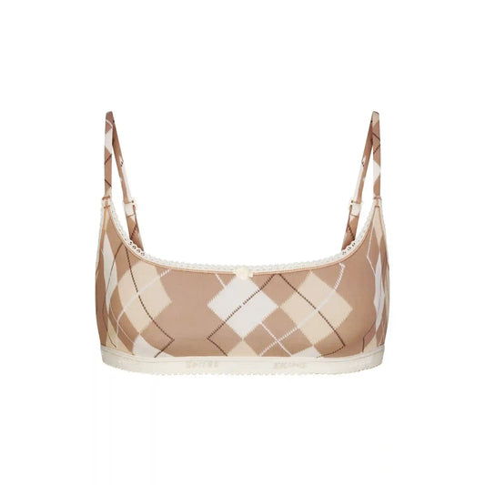 LIGHTWEIGHT COTTON LOGO PICOT SCOOP BRALETTE