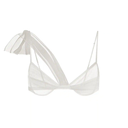 ULTRA FINE MESH DRAPED BRA