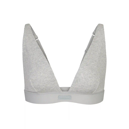 COTTON RIB PLUNGE BRALETTE