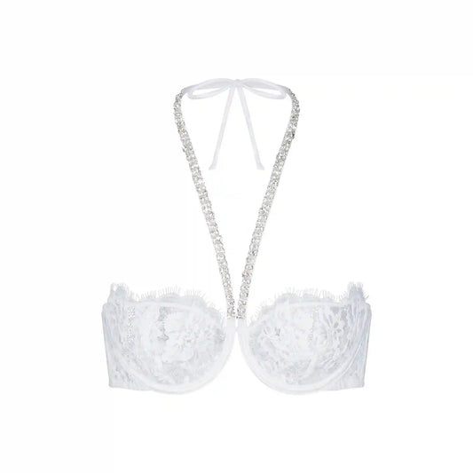 SKIMS LACE UNLINED HALTER BRA