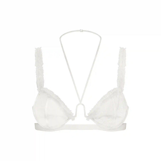 ULTRA FINE MESH RUFFLE BRA