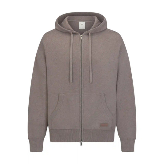 COTTON KNIT MENS ZIP UP HOODIE