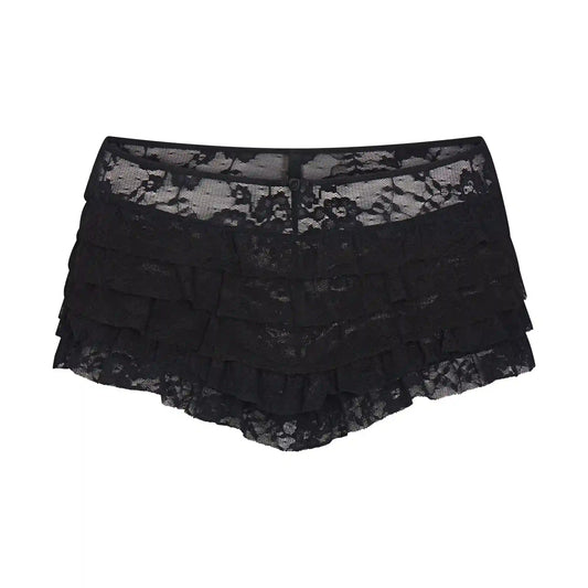 STRETCH LACE RUFFLE SHORT