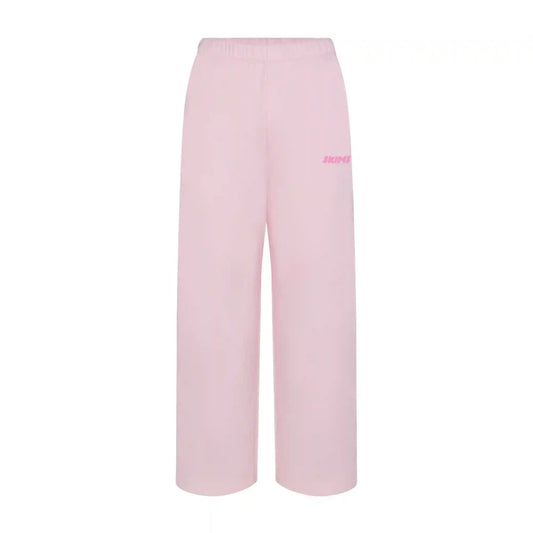 COTTON FLEECE STRAIGHT LEG PANT WITH EMBOSSED LOGO