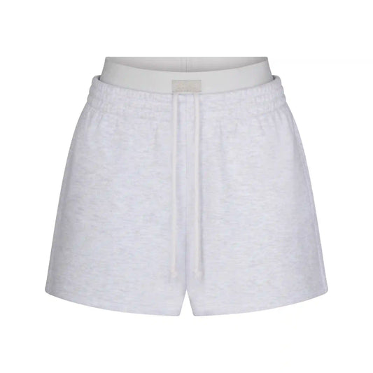 COTTON FLEECE DOUBLE WAISTBAND SHORT