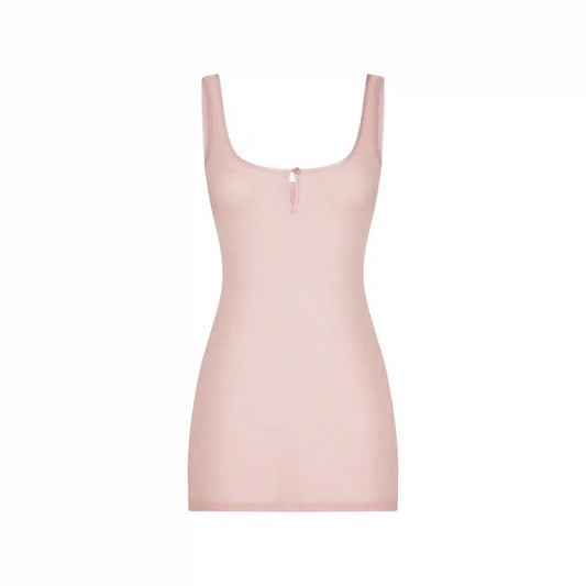 SHEER RIB MINI SLIP DRESS