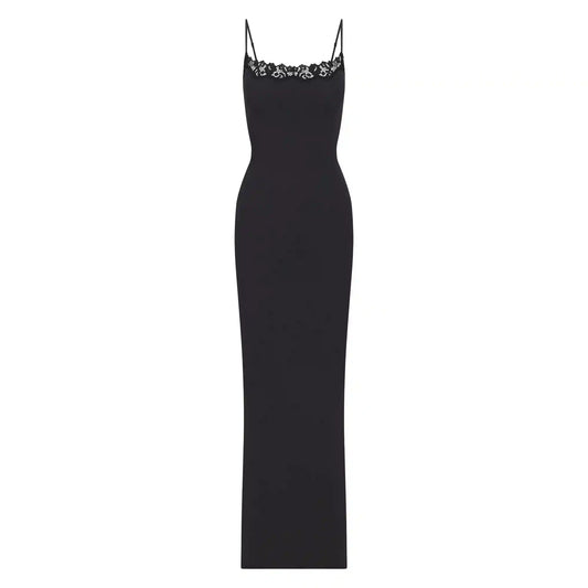 FITS EVERYBODY LACE LONG SLIP DRESS