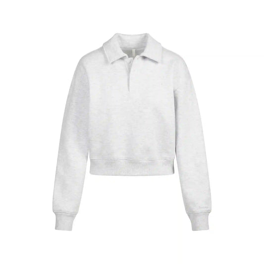 COTTON FLEECE POLO SWEATSHIRT