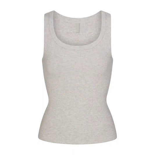 COTTON RIB SCOOP NECK TANK