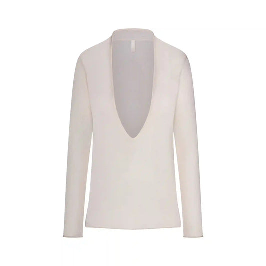 SLINKY KNIT DEEP PLUNGE TOP