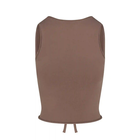 COTTON JERSEY TIE BACK TANK
