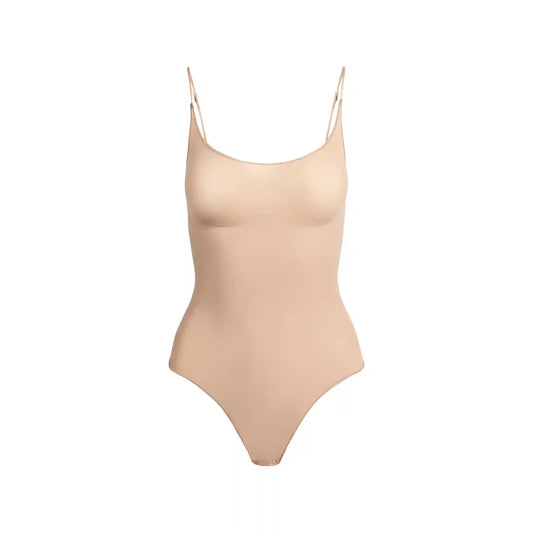 SHEER SEAMLESS THONG BODYSUIT