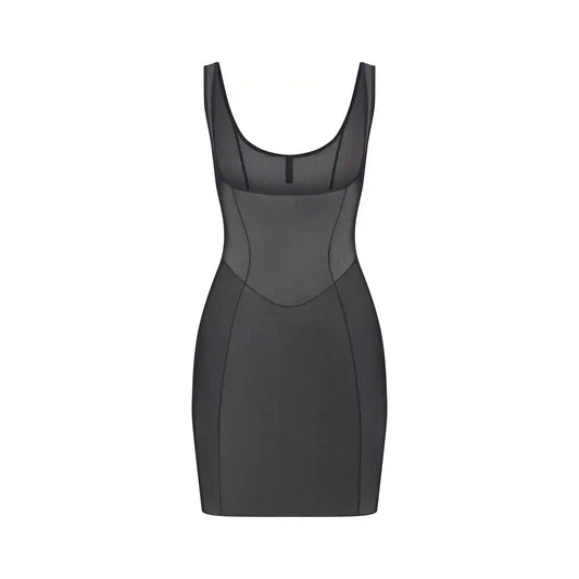 POWER MESH SHAPEWEAR OPEN BUST SLIP DRESS