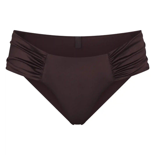 SATIN SWIM RUCHED BIKINI BOTTOM