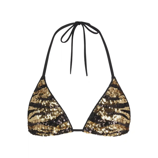 ICONIC SWIM SEQUIN TRIANGLE BIKINI TOP