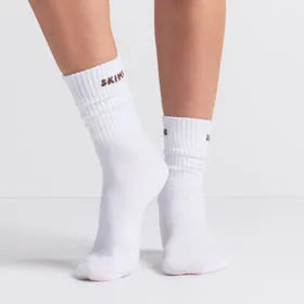 SKIMS SOCKS RIBBED CREW LOGO SOCK 3-PACK