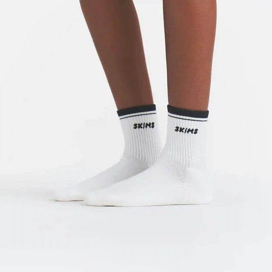 SKIMS SOCKS RIBBED QUARTER CREW LOGO SOCK 3-PACK