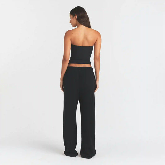 COTTON FLEECE STRAIGHT LEG PANT