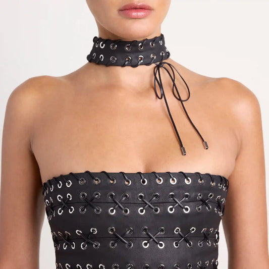 LUDOVIC DE SAINT SERNIN X SKIMS WAXED COTTON CHOKER