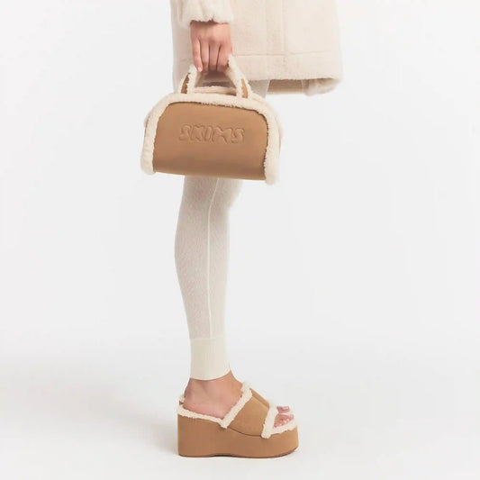 FAUX SHEARLING MINI DUFFLE
