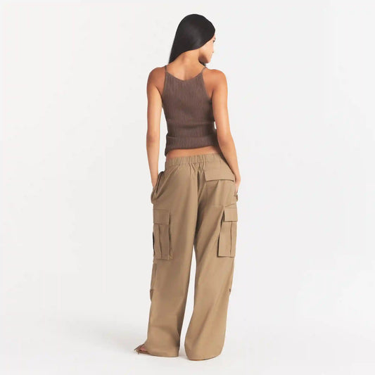 WOVEN COTTON OVERSIZED LOW RISE CARGO PANT
