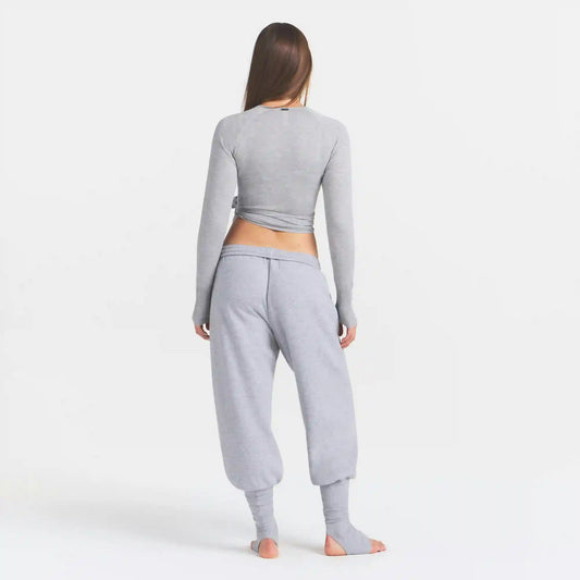 COTTON FLEECE LEG WARMER SWEATPANT WITH EMBOSSED LOGO