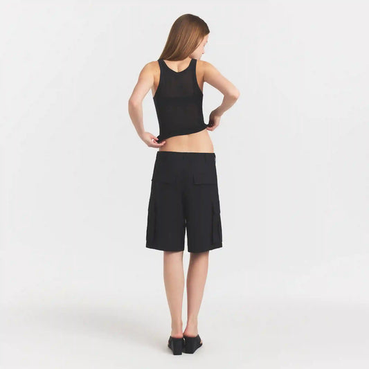 WOVEN COTTON OVERSIZED CARGO SHORT