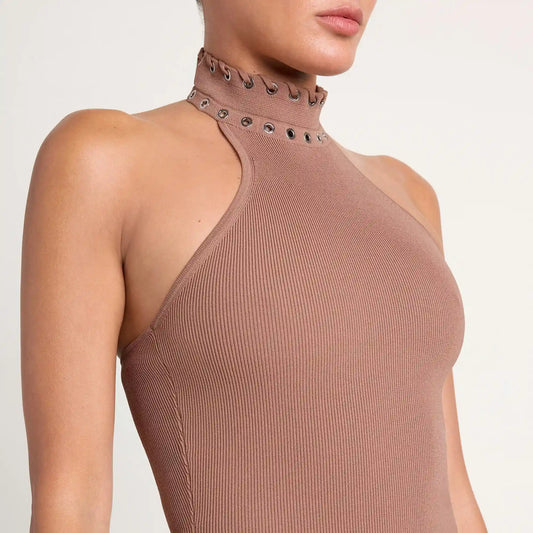 LUDOVIC DE SAINT SERNIN X SKIMS REFINED KNIT HALTER DRESS
