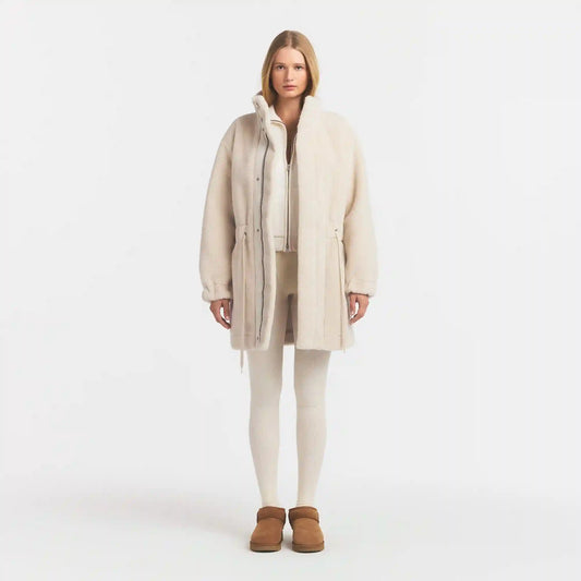 FAUX SHEARLING ZIP UP JACKET