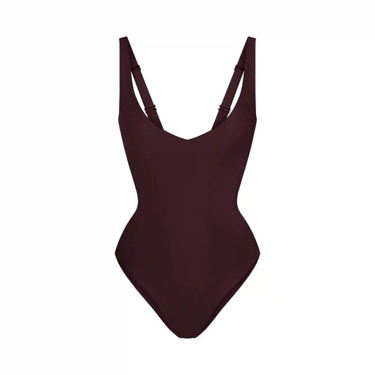 SKIMS BODY UNLINED PLUNGE THONG BODYSUIT
