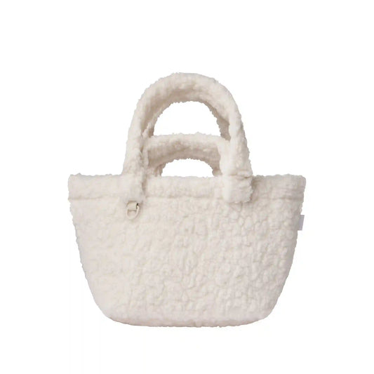FAUX SHEARLING SMALL TOTE