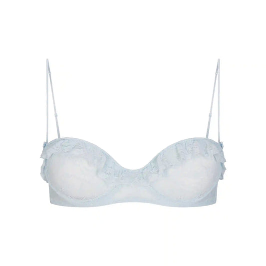 STRETCH LACE RUFFLE UNLINED BRA