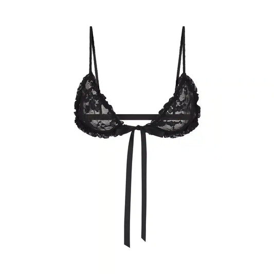 STRETCH LACE TRIANGLE TIE BRALETTE