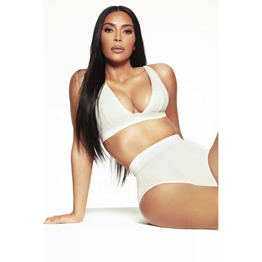 COTTON RIB PLUNGE BRALETTE