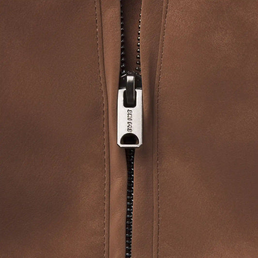 FAUX SUEDE HALF ZIP JACKET