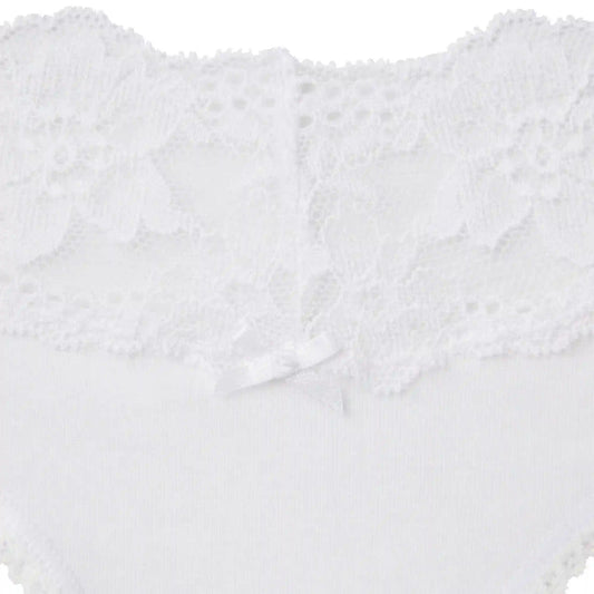 LIGHTWEIGHT COTTON WIDE LACE BRIEF