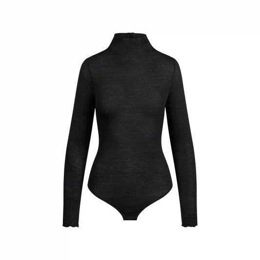 SHEER MODAL LONG SLEEVE TURTLENECK BODYSUIT