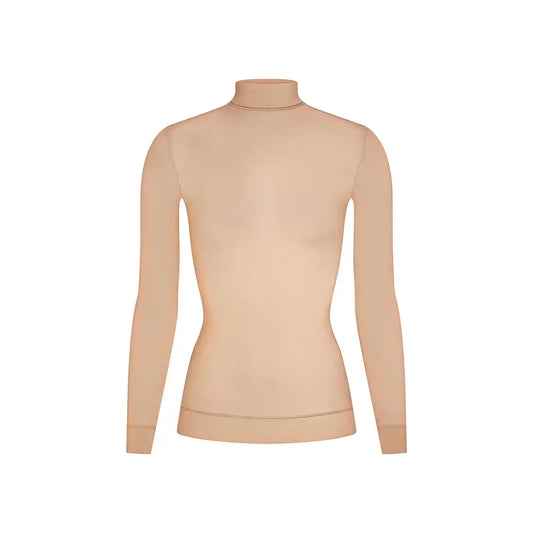 LUDOVIC DE SAINT SERNIN X SKIMS MILKY SHEER MOCK NECK LONG SLEEVE TOP