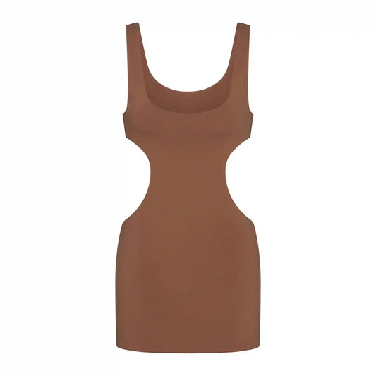 COTTON JERSEY CUT OUT MINI DRESS