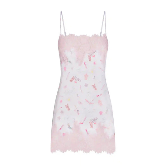 LIGHTWEIGHT SATIN MINI SLIP DRESS