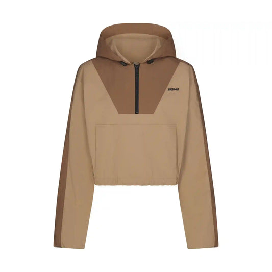 WOVEN COTTON HALF ZIP PULLOVER