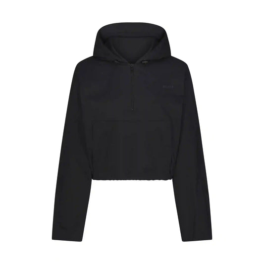 WOVEN COTTON HALF ZIP PULLOVER