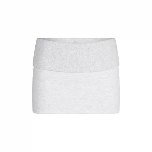 COTTON FLEECE FOLDOVER MINI SKIRT