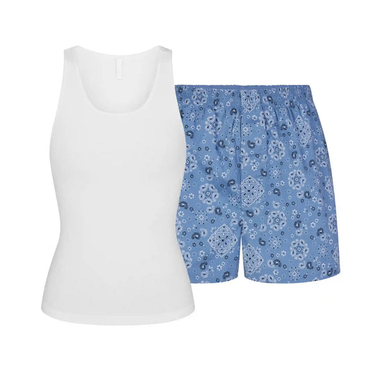 COTTON POPLIN BOXER SLEEP SET