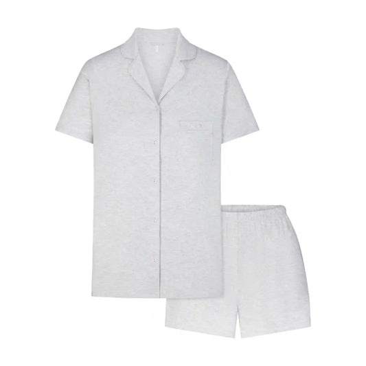 SKIMS SLEEP SHORT SLEEVE BUTTON UP SET