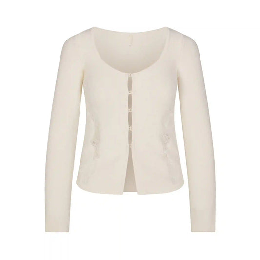 LACE KNIT LONG SLEEVE CARDIGAN